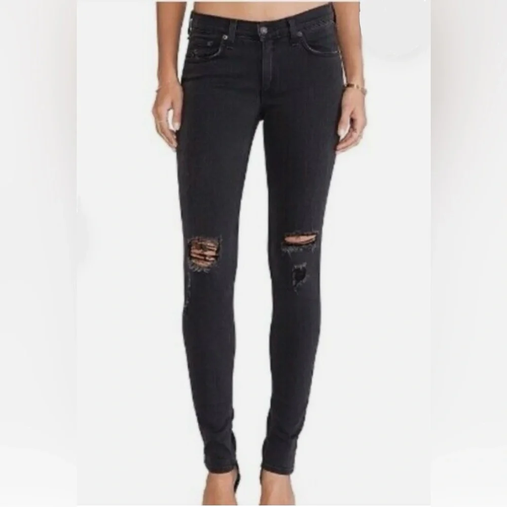 Rag & Bone Coal with Holes Women’s Skinny Jeans. Size 26 - Picture 2 of 16